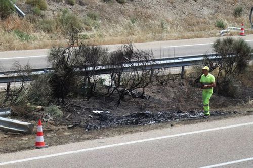 Locul în care a luat foc mașina lui Diogo Jota, după ce s-a răsturnat