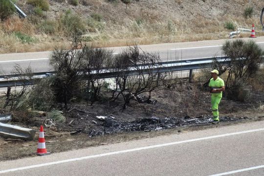 Locul în care a luat foc mașina lui Diogo Jota, după ce s-a răsturnat