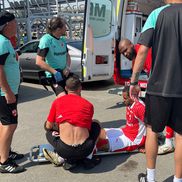 Maxime Sivis s-a accidentat în Dinamo - Tunari și a fost scos pe targă