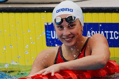 Daria Silișteanu la finalul probei de 100 m liber FOTO European Aquatics