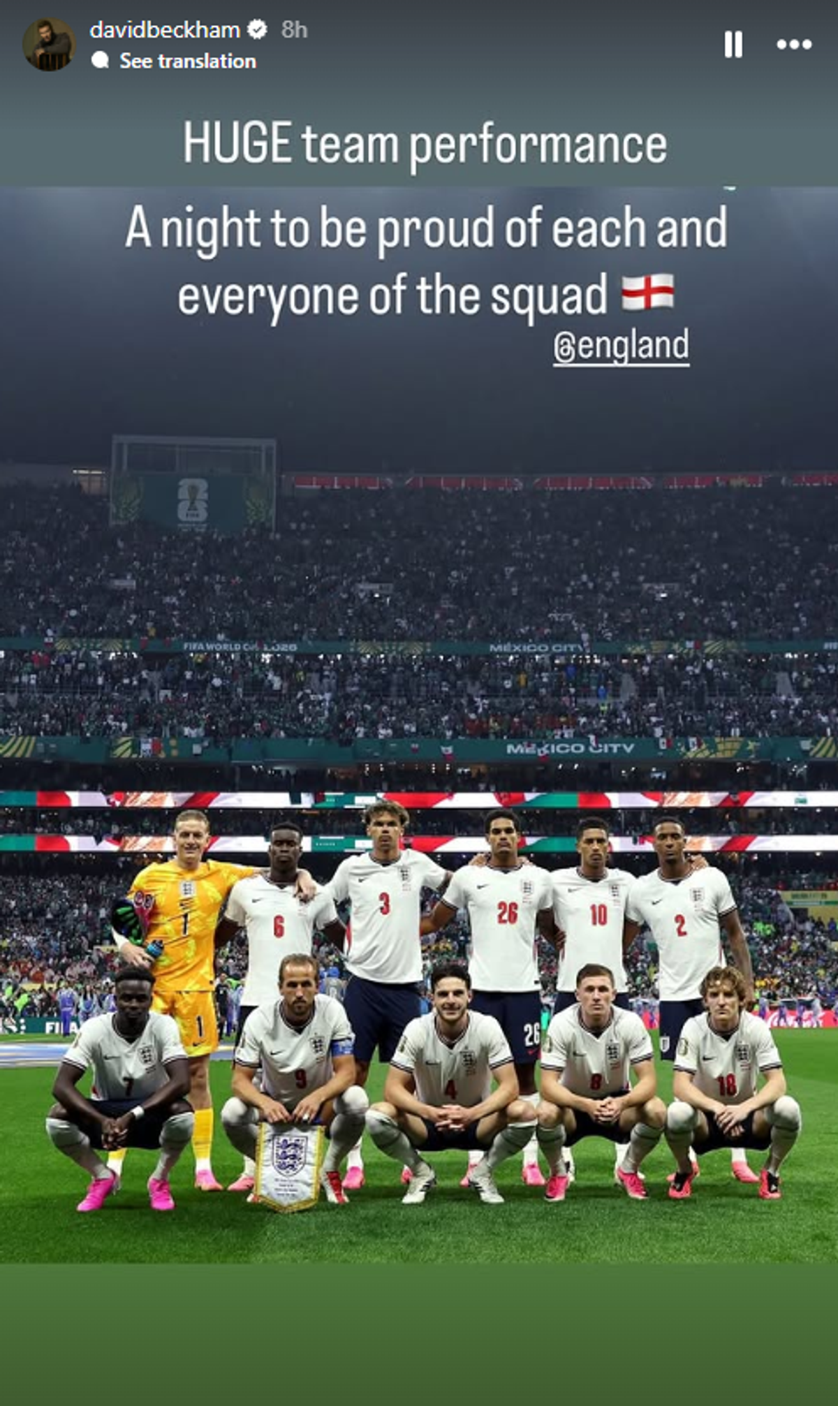 David Beckham a reacționat după Mexic - Anglia