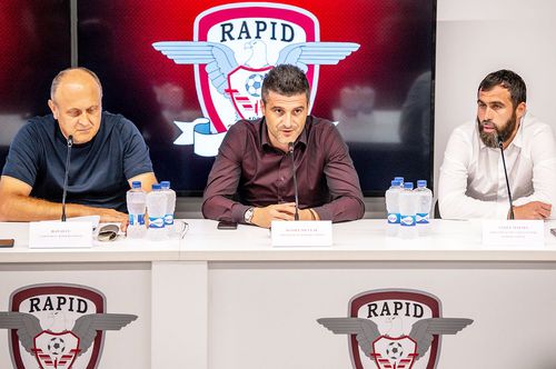De la stânga la dreapta: Dan Șucu, Daniel Niculae și Vasile Maftei // foto: Facebook @ FC Rapid 1923