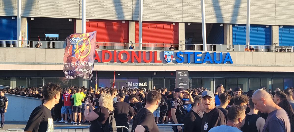 Ce s-a auzit la stația de amplificare din Ghencea înainte de FCSB - CFR Cluj: „În această seară, suporterii roș-albaștri din tribună poartă un singur nume...”