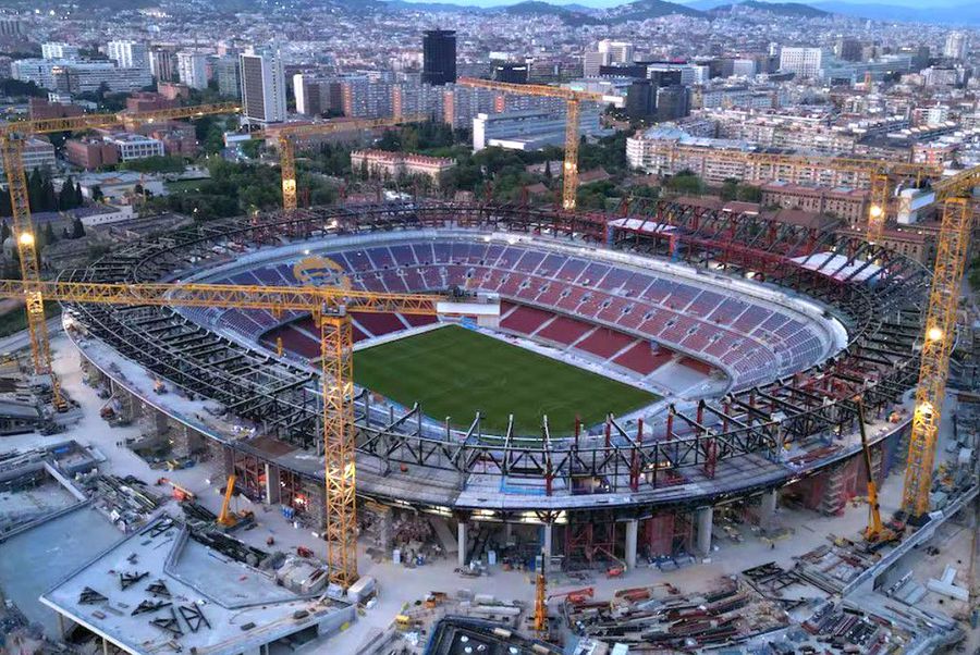 Imagine din dronă a noului Spotify Camp Nou / Foto: FC Barcelona Licitație dubioasă la construcția noului Spotify Camp Nou » Barcelona a ales compania cu cel mai mic rating!