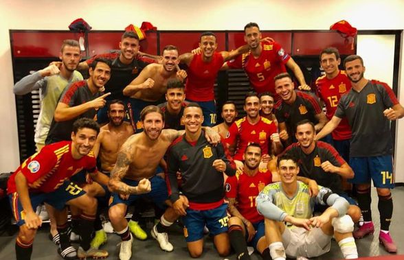 ROMÂNIA - SPANIA 1-2 // VIDEO Imagini din vestiar cu bucuria spaniolilor » Sergio Ramos și-a pupat colegii, după victoria cu România