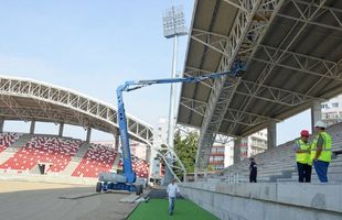 Stadion ultramodern pentru promovarea în Liga 1 » Se montează scaunele și nocturna