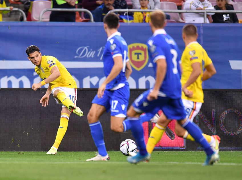 Ianis Hagi a fost printre puținii tricolori care s-au mai văzut în meciul cu Liechtenstein