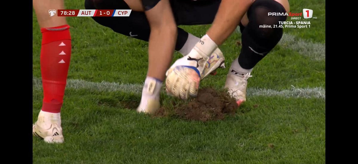 Austria - Cipru, întrerupt din cauza gazonului