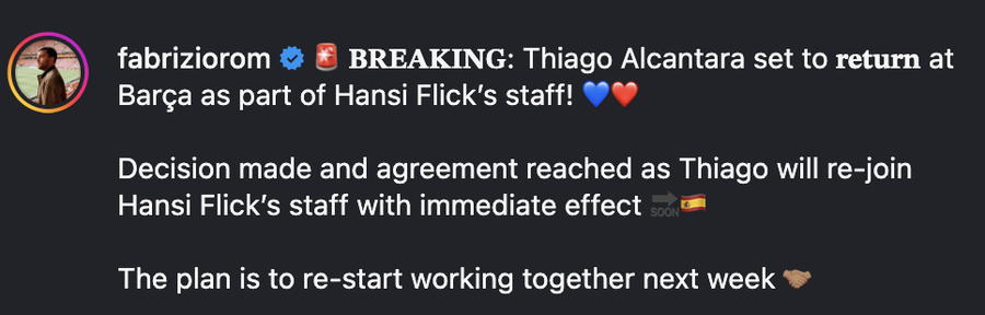 Thiago Alcantara se întoarce la Barcelona!