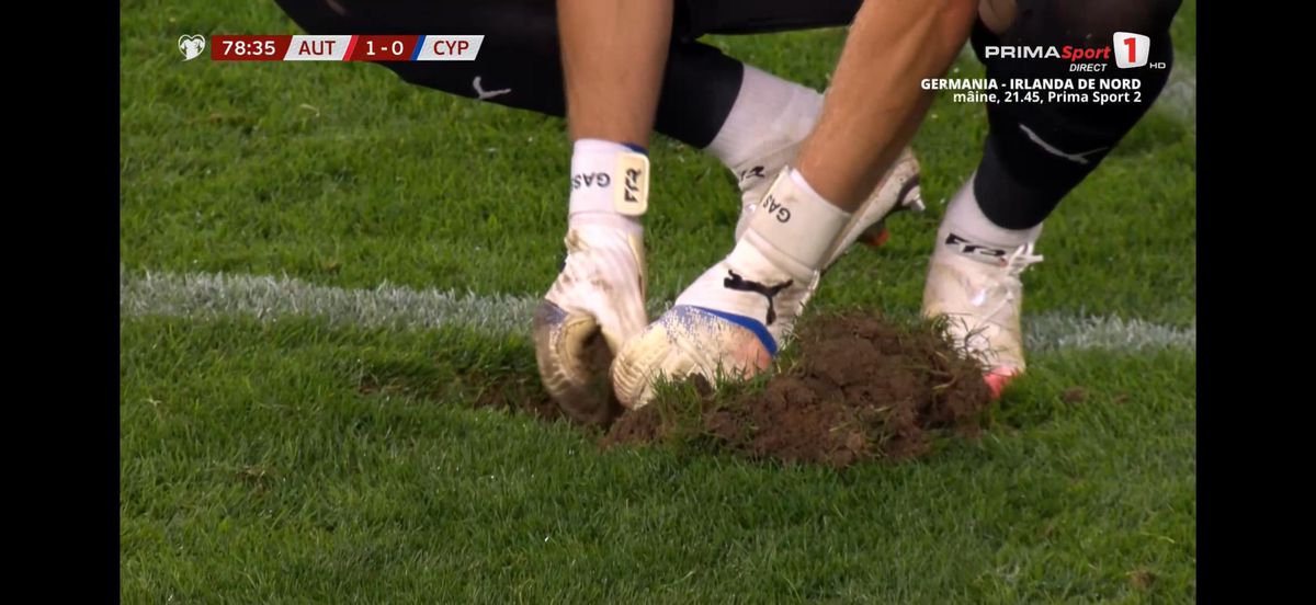 Austria - Cipru, întrerupt din cauza gazonului