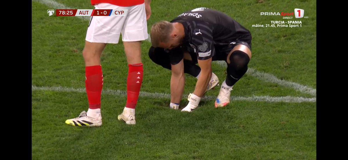 Austria - Cipru, întrerupt din cauza gazonului