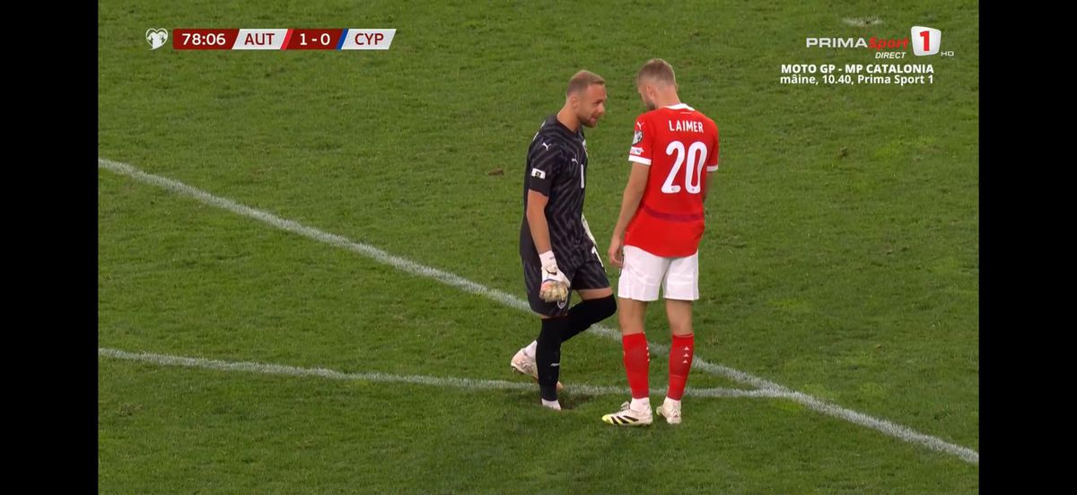 Austria - Cipru, întrerupt din cauza gazonului