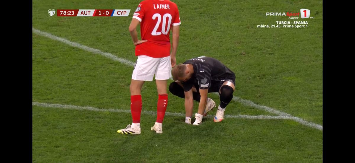 Austria - Cipru, întrerupt din cauza gazonului