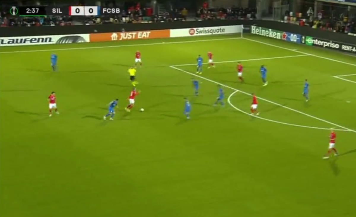 Erori în lanț la primul gol primit de FCSB în Danemarca