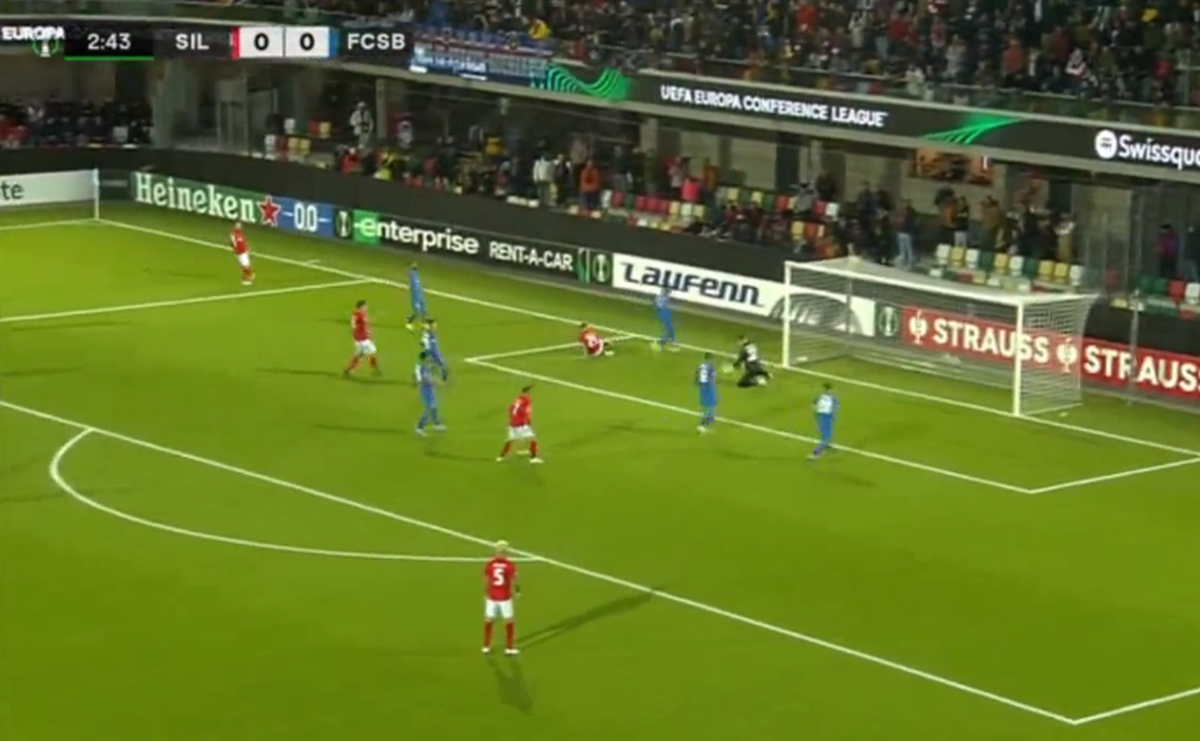 Erori în lanț la primul gol primit de FCSB în Danemarca