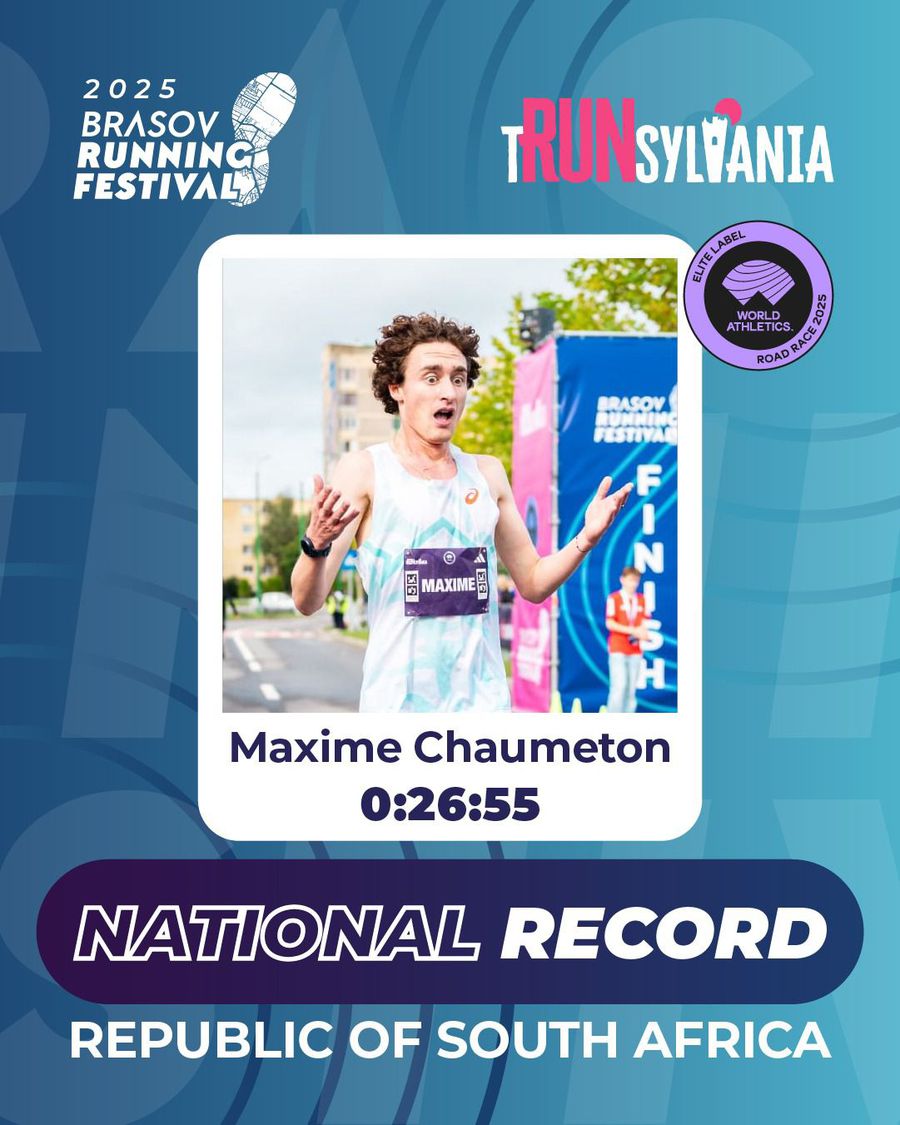Recorduri istorice la Brașov: Khairi Bejiga (26:54) stabilește cel mai bun timp U20 al anului, iar Maxime Chaumeton devine primul sud-african sub 27 de minute pe șosea, în cursa tRUNsylvania International 10K