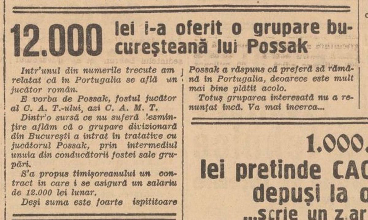 Wilhelm Possak - Istorii neștiute