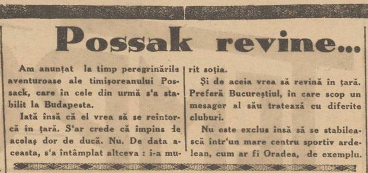 Wilhelm Possak - Istorii neștiute