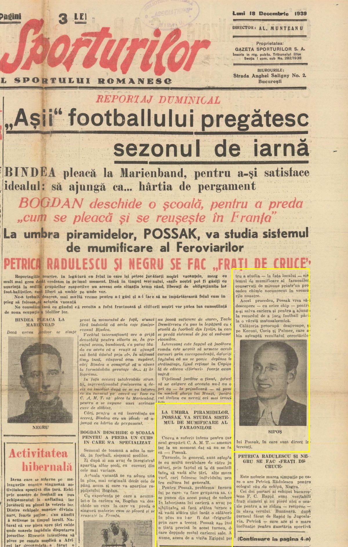 Wilhelm Possak - Istorii neștiute