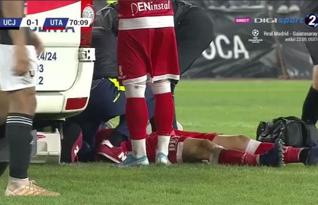 U CLUJ - UTA 1-1 // FOTO Momente de panică pe Cluj Arena » Denis Hrezdac s-a prăbușit pe teren