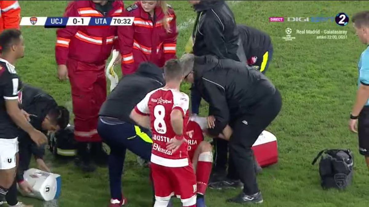 U CLUJ - UTA 1-1 // FOTO Momente de panică pe Cluj Arena » Denis Hrezdac s-a prăbușit pe teren