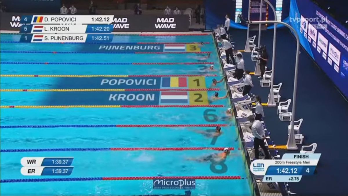 AUR pentru David Popovici la Europene! Nou record național: „Rezultat fabulos pentru sportul românesc”