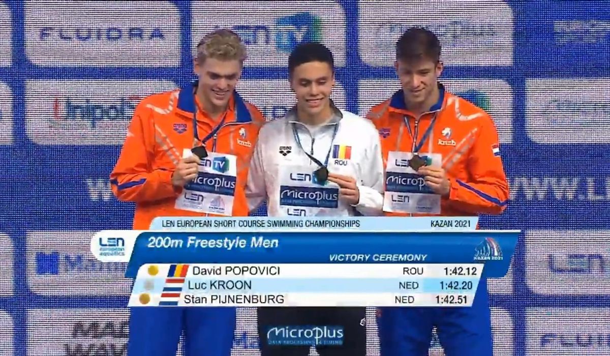 FOTO David Popovici, aur la Europene, 200m liber