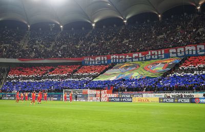 Galeria FCSB a afișat un banner cu un mesaj direct către un cunoscut om de televiziune