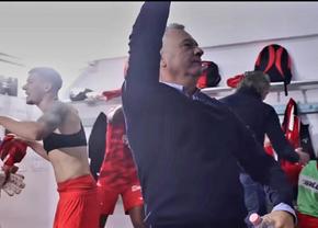 Disco în vestiarul Aradului: Mircea Rednic a dansat după victoria în fața lui Dinamo! Imagini fabuloase
