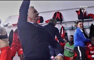 Disco în vestiarul Aradului: Mircea Rednic a dansat după victoria în fața lui Dinamo! Imagini fabuloase