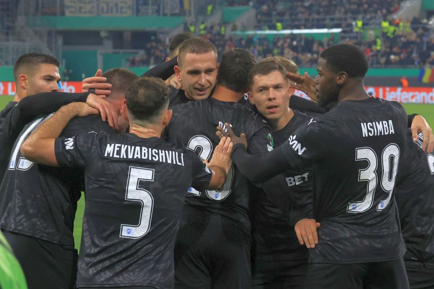 Universitatea Craiova a câștigat primul meci din istorie în grupa de Conference League, 2-1 cu Rapid Viena/ FOTO Ionuț Iordache (GSP)