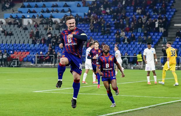 FCSB pierde cu Basel, după o evoluție extrem de curajoasă, în zece oameni » Olaru a reușit golul serii în Europa League
