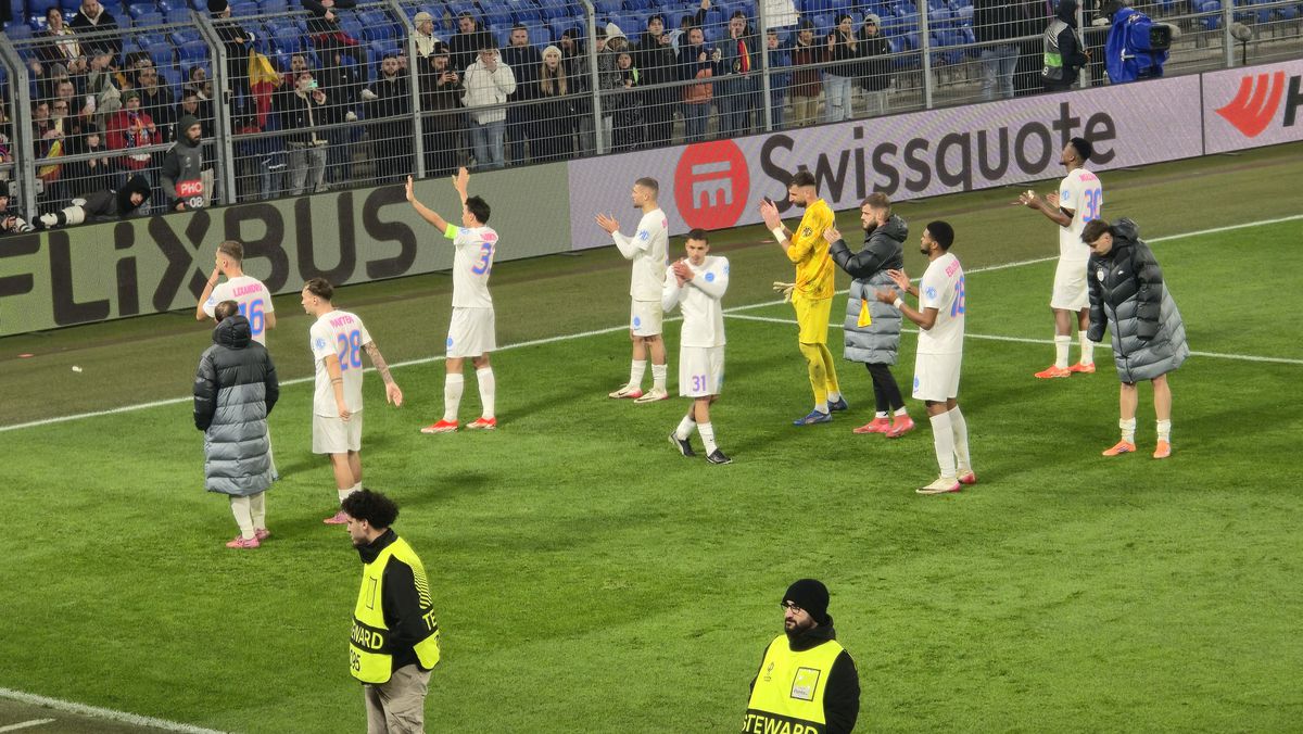 S-au prăbușit pe gazon după Basel - FCSB » Ce s-a întâmplat la final: Shaqiri a fost asaltat, ce a făcut românul Daniliuc