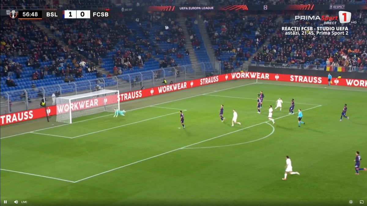 Golul superb marcat de Olaru în Basel - FCSB