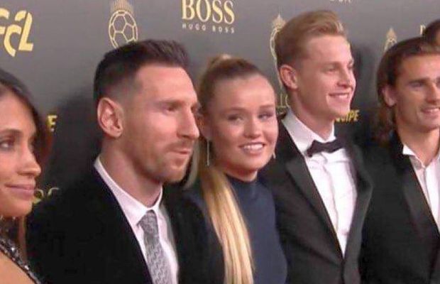 FOTO Mikky Kiemeney, iubita lui Frenkie de Jong, „îndrăgostită” de Leo Messi: clipe amuzante la gala de la Paris, surprinse de fotoreporteri