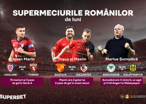 SuperMeciurile românilor de luni: Şumudică, în căutarea unei noi victorii. Meci important pentru Răzvan Marin