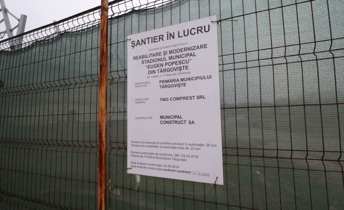 Imagini cu noul stadion al Chindiei Târgoviște - decembrie 2022