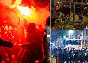 Marocanii au făcut prăpăd pe străzile din Belgia » Calificarea în „sferturile” Mondialului a declanșat haosul