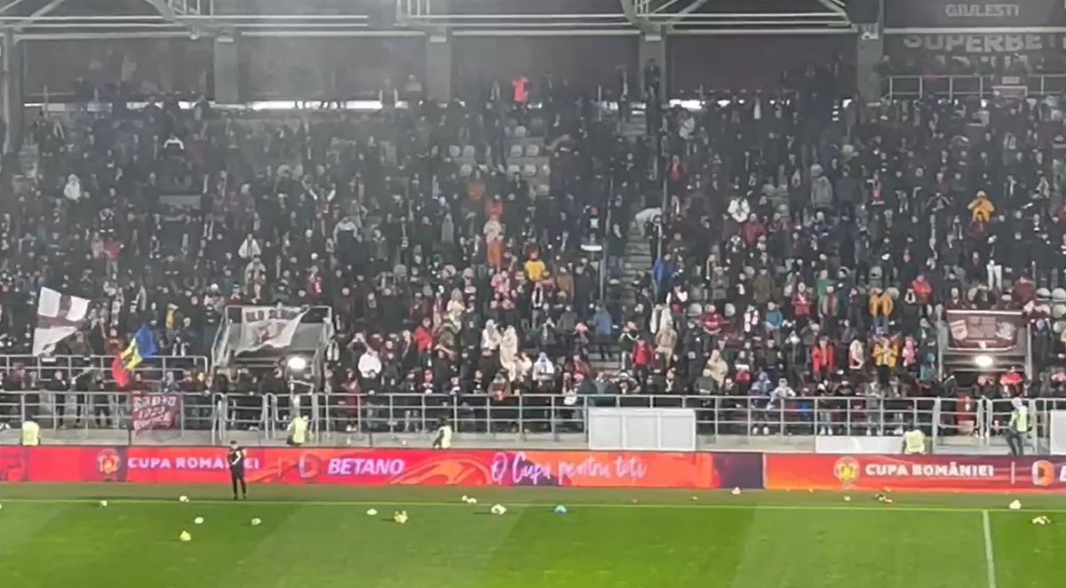 Nu au ținut cont de părerea liderului galeriei sau de vreme » Jucării aruncate în apă la Rapid - CFR Cluj
