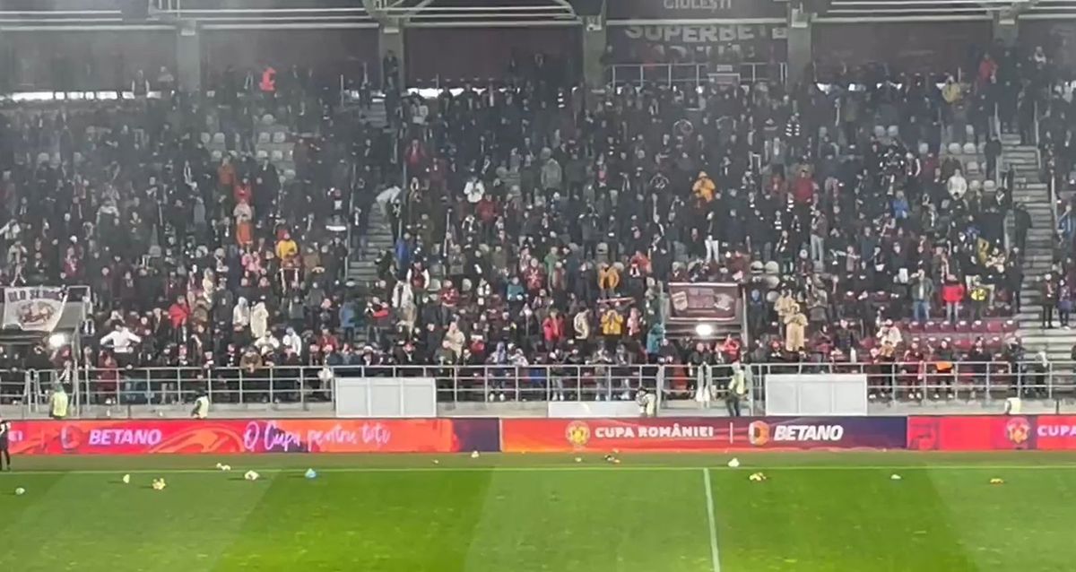 Nu au ținut cont de părerea liderului galeriei sau de vreme » Jucării aruncate în apă la Rapid - CFR Cluj