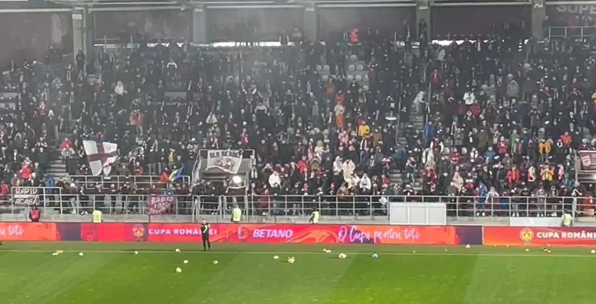 Nu au ținut cont de părerea liderului galeriei sau de vreme » Jucării aruncate în apă la Rapid - CFR Cluj