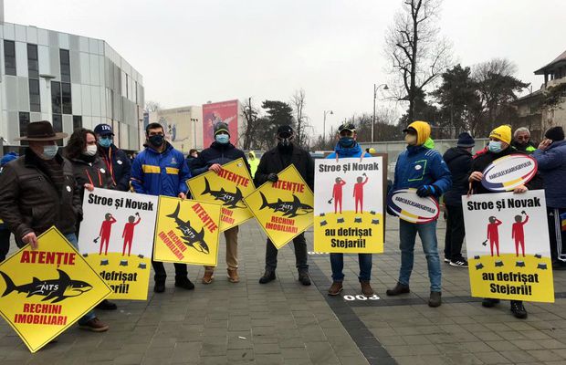 VIDEO+FOTO Protest la stadionul Arcul de Triumf, suporterii au ieșit în stradă: „Stroe și Novak au defrișat stejarii”