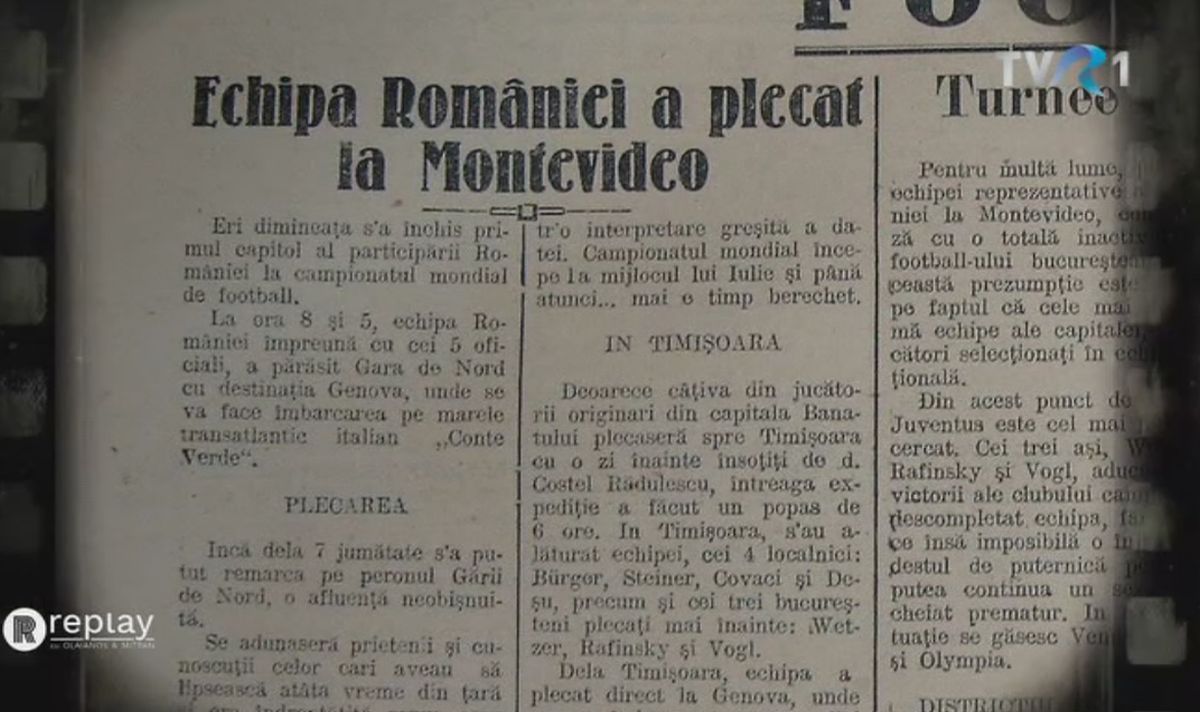 Episod special Replay, pe TVR » Prima Cupă Mondială a naționalei României, reflectată în Gazeta Sporturilor interbelică