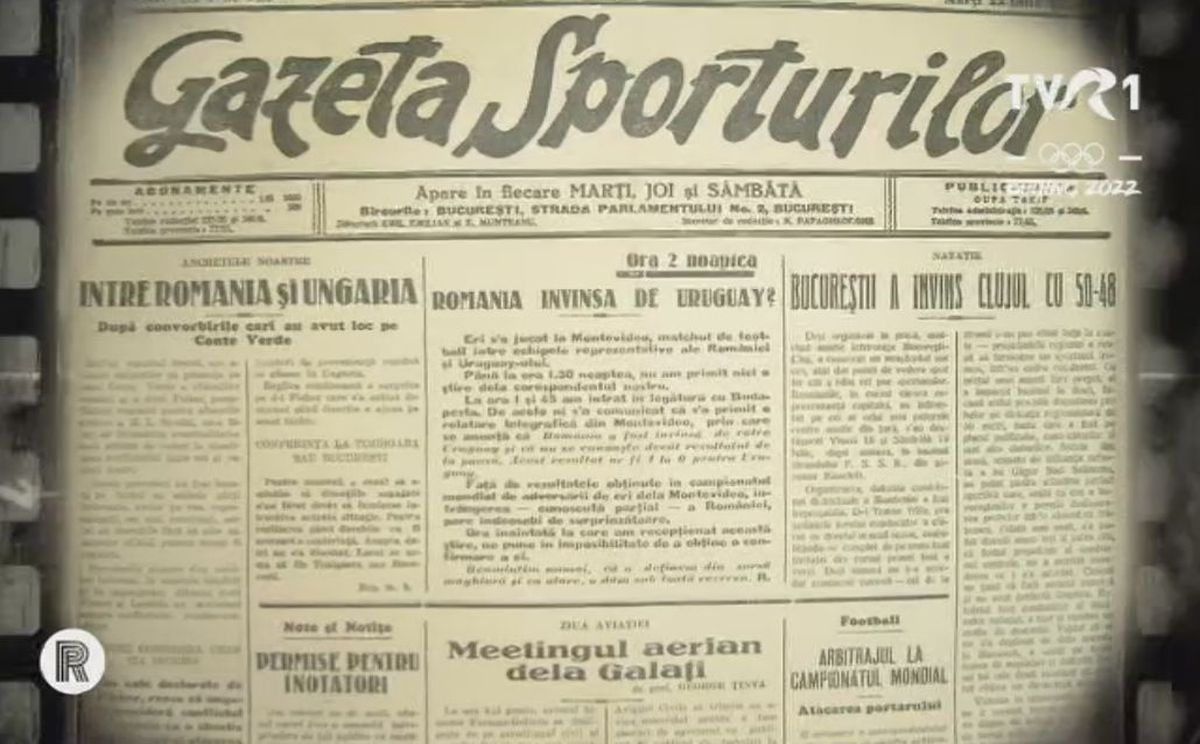 Episod special Replay, pe TVR » Prima Cupă Mondială a naționalei României, reflectată în Gazeta Sporturilor interbelică