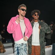 Ionuț Andei Radu, alături de Valentino Lazaro (Torino), la lansarea colecției PDF la Menswear Fall Winter 2025 la Milano / Foto: Imago