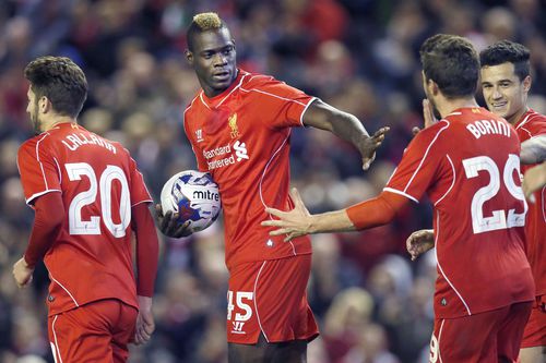 Adam Lallana, Mario Balotelli, Fabio Borini și Phillipe Coutinho / Foto: Imago Images