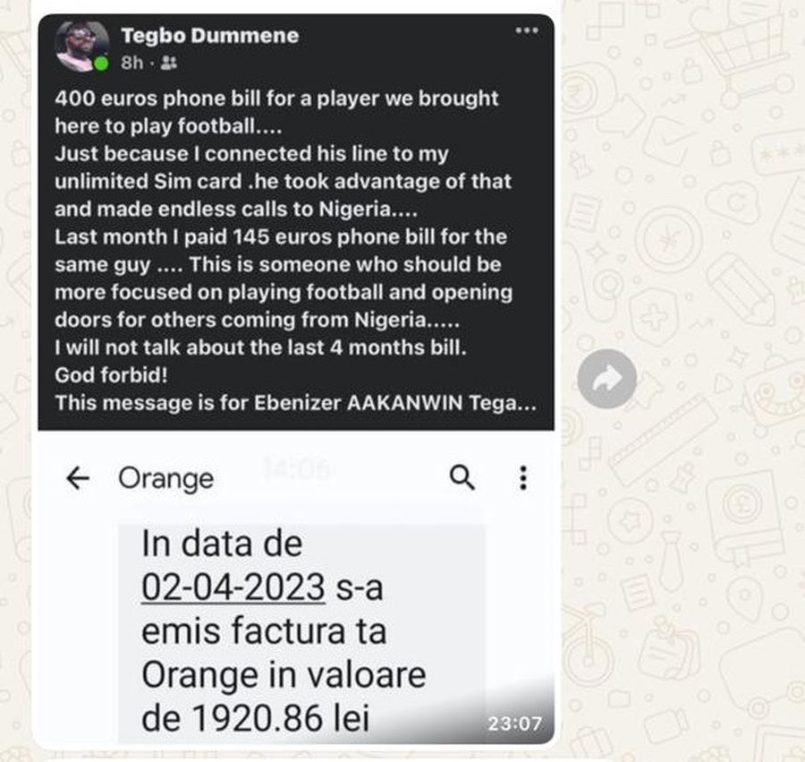 „Rețeaua Nigeria” » AUDIO. „Impresarul” amenință jucătorul african adus în România: „N-o să-ți placă ce-i voi face. Voi merge cu băieții” + Reacția incredibilă a autorului