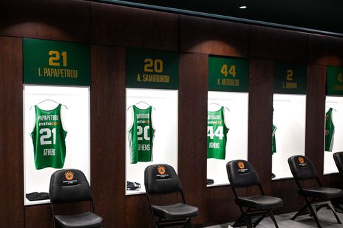 Vestiarul lui Panathinaikos Atena/Foto: X (Panathinaikos BC)