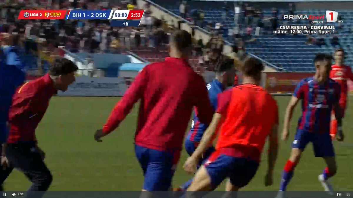 FC Bihor s-a calificat în play-off-ul Ligii 2 // foto: capturi Prima Sport