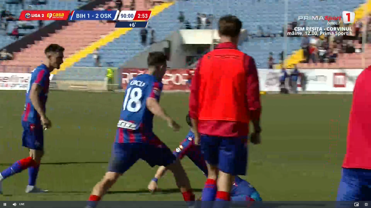 FC Bihor s-a calificat în play-off-ul Ligii 2 // foto: capturi Prima Sport